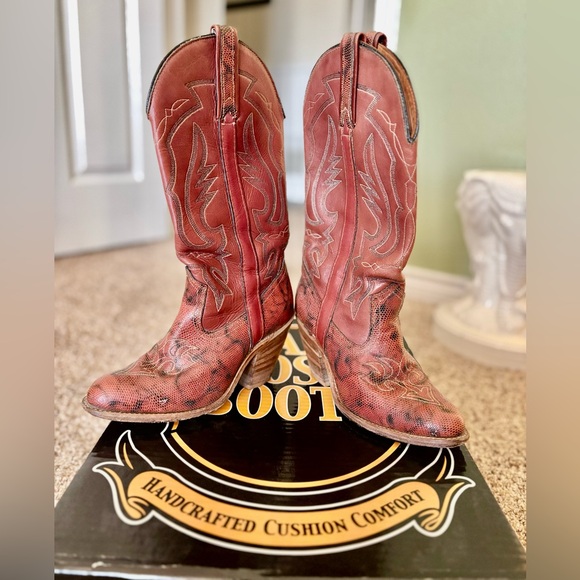 Dan Post Vintage Western Boots DP3464 Lad Bay Dirty Bull 13 Snip Toe | Size 7 - Picture 1 of 5
